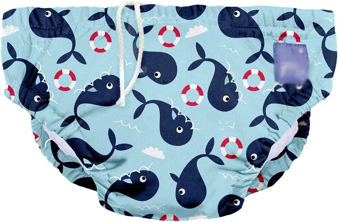 Acplaypen, Reusable Swim Nappy Pants for Babies and Toddlers, Boys and Girls, Whale Wharf, XL (2+ Years) Packaging may vary