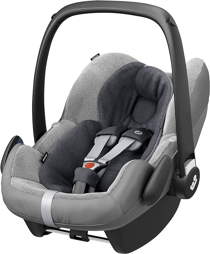 Acplaypen CabrioFix i-Size, Baby Car Seat, 0–12 Months, Max. 12kg, Lightweight Car Seat Newborn (3.2kg), Large Sun Canopy, Extra Padded Seat, Fits most acplaypen Pushchairs, Essential Black